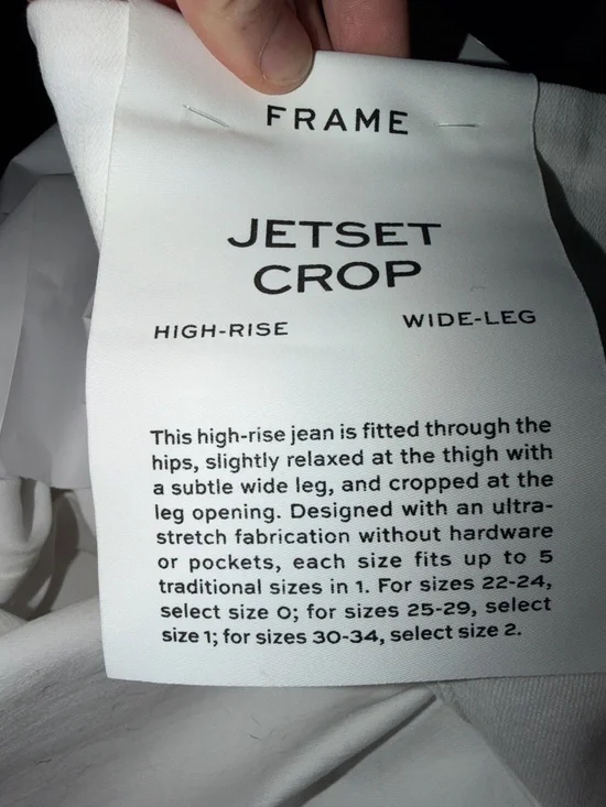 Frame Denim Women's Jetset Crop High Rise Wide-Leg White Cropped Pants NEW - Picture 8 of 8